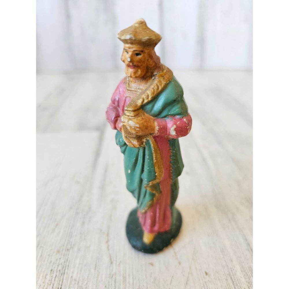 Vintage Germany Wiseman Nativity myrrh incense village Xmas decor‎